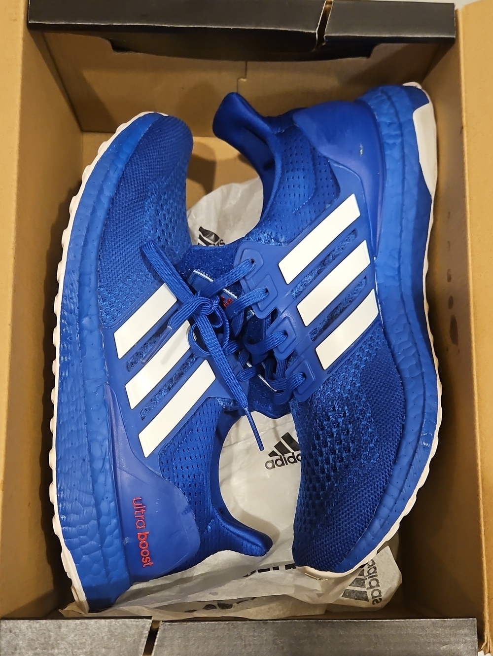 adidas Men’s Ultra Boost Athletic Shoes - Blue/White